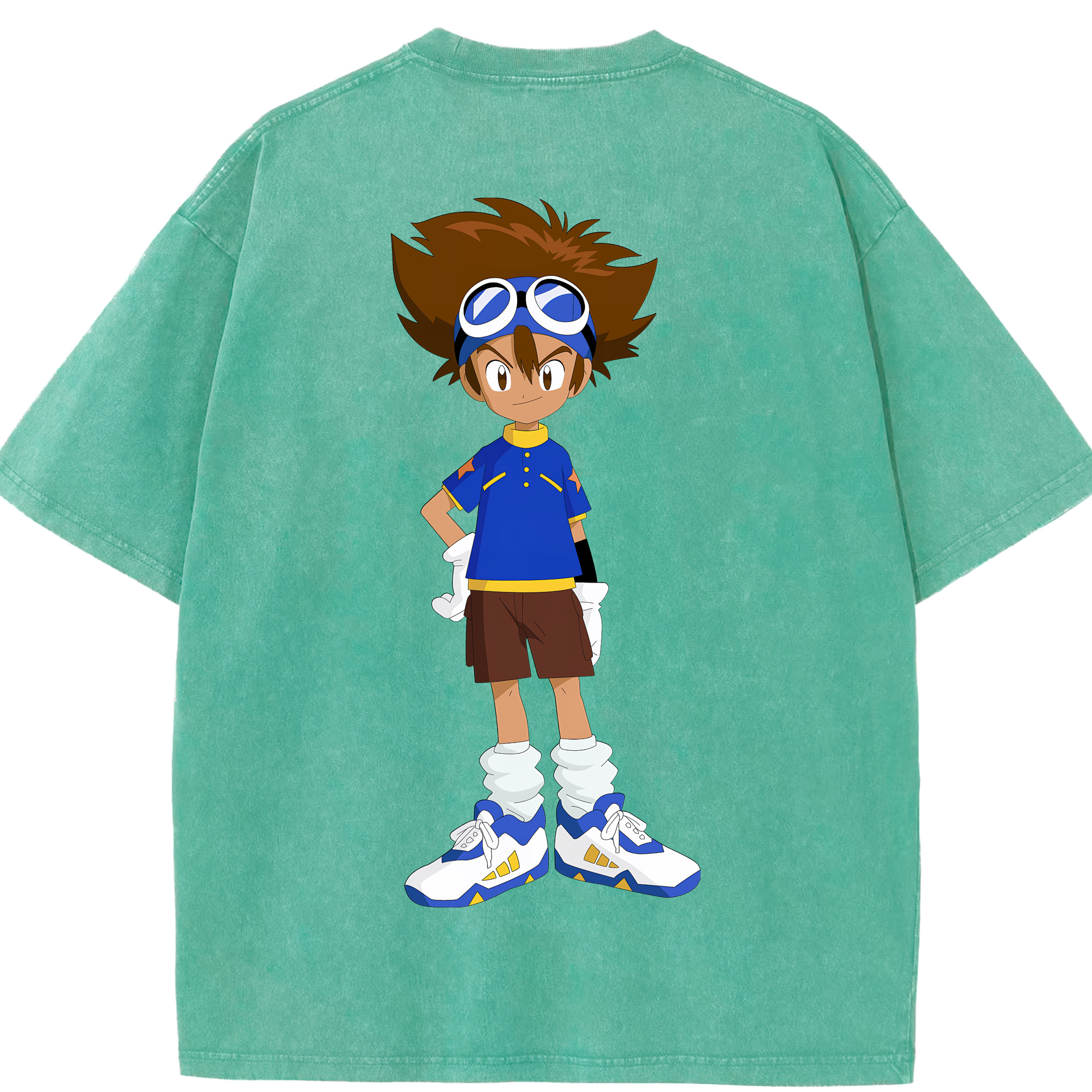 （画像用） Digimon デジタルモンスター/デジモン 綿100% ヴィンテージ風 半袖Tシャツ（背面プリント）